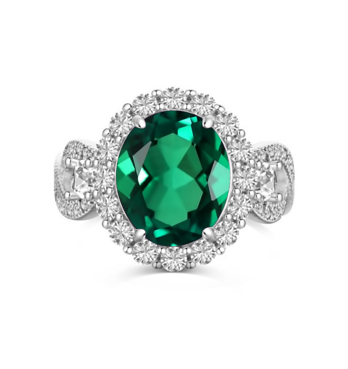 *PRE-ORDER - 925 Sterling Silver Infinity Oval Cut Rose Corundum  or Green Emerald Ring