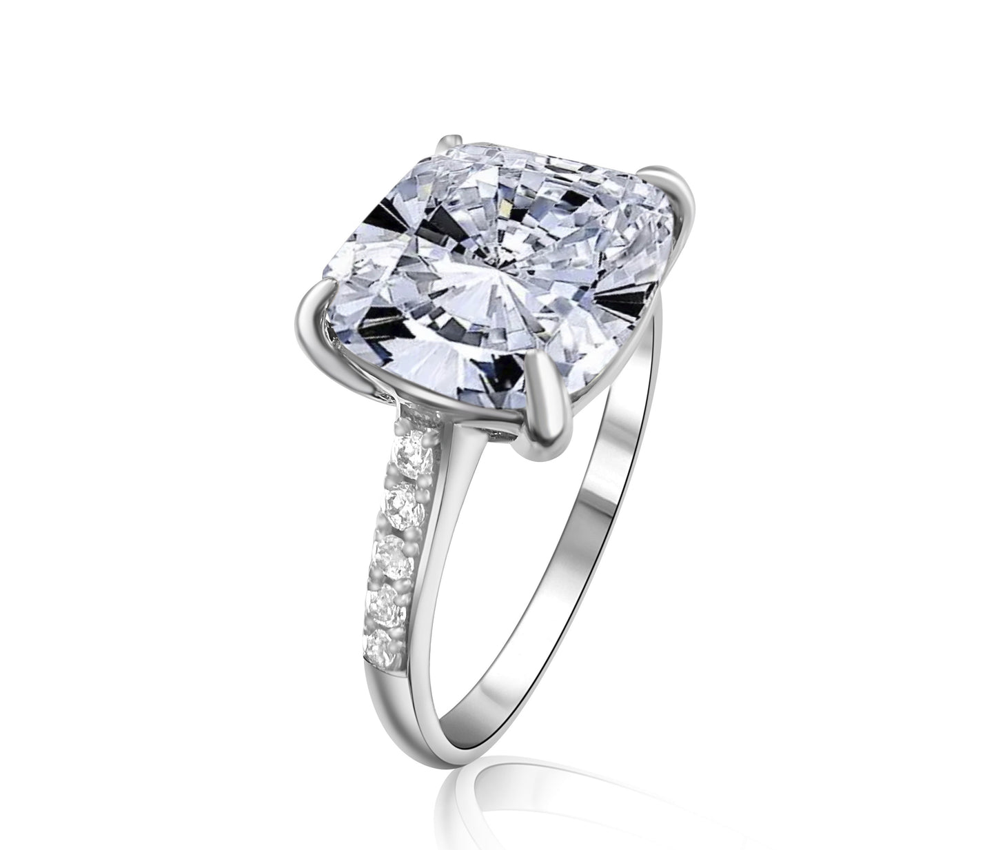 *PRE-ORDER - 925 Sterling Silver Diamond CZ Solitair Pave Band Ring