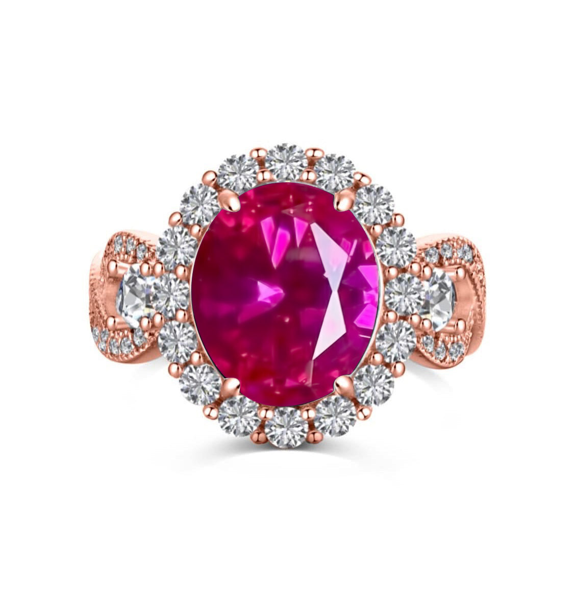 Galaxy Gold Sterling Silver Ring - 6.25 CT Oval Color-Changing Alexandrite (Size 10)