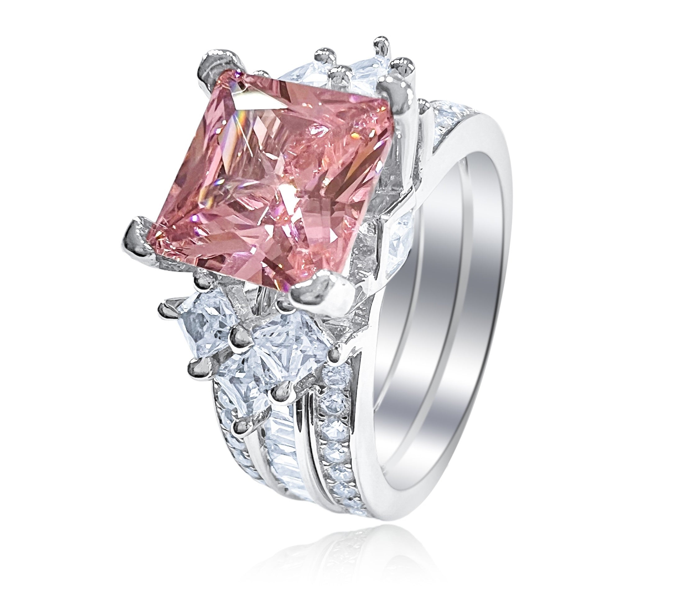 Pink Cubic Zirconia Sterling Silver Rings – Pink Ice Jewelry